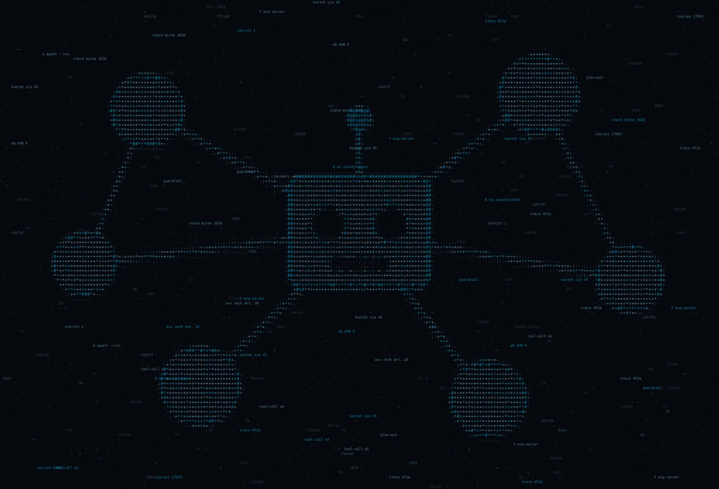ASCII-Grafik: ein Agentensymbol — Titelbild zum Thema Agentic AI bei HostSpezial