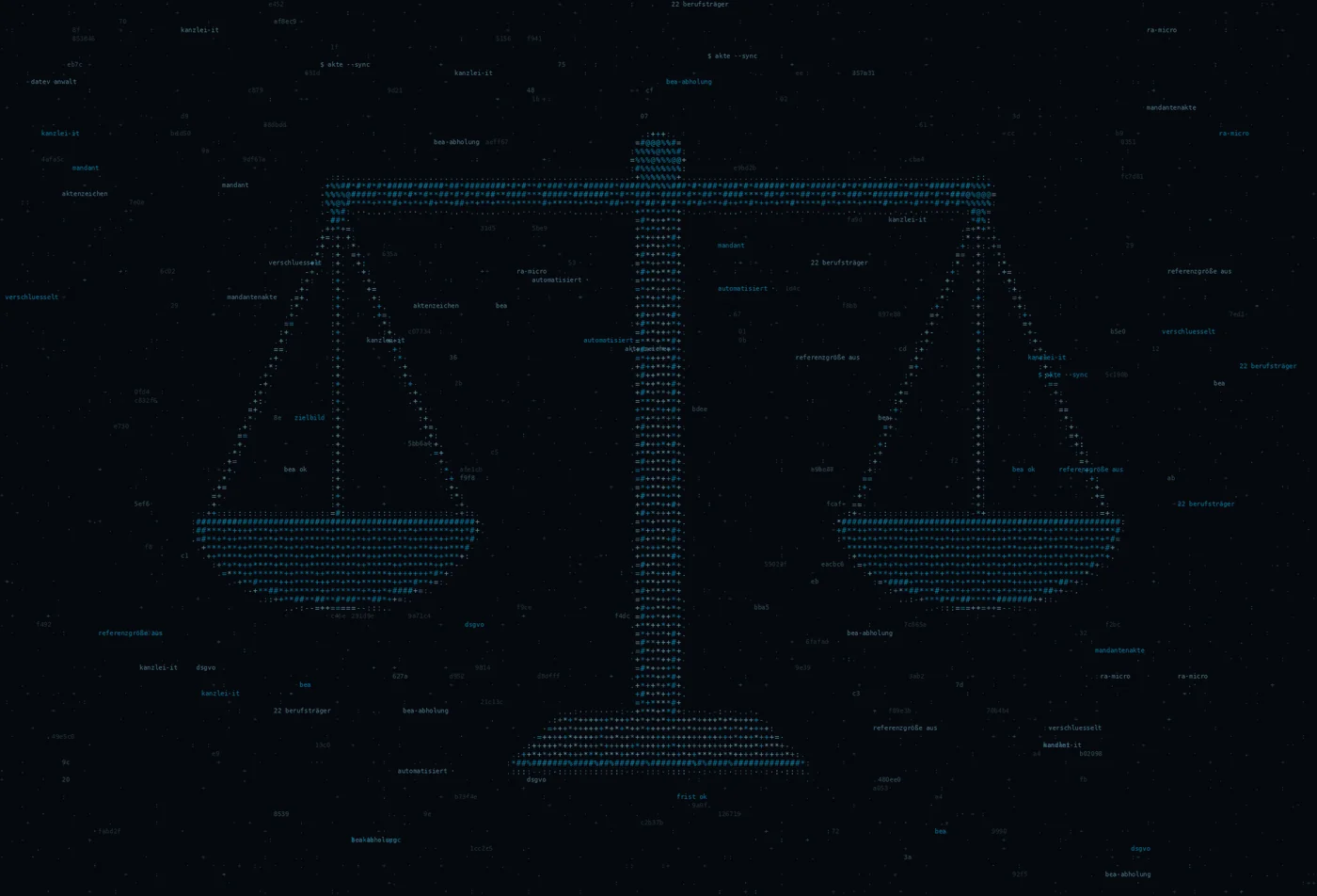 ASCII-Grafik: eine Waage — Titelbild zum Thema IT-Infrastruktur für Anwaltskanzleien — diskret, verlässlich, regional