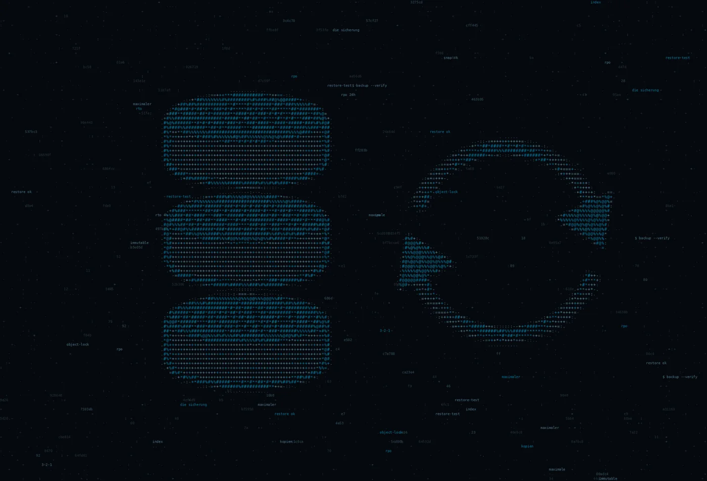 ASCII-Grafik: gestapelte Datenträger — Titelbild zum Thema Backup & Recovery