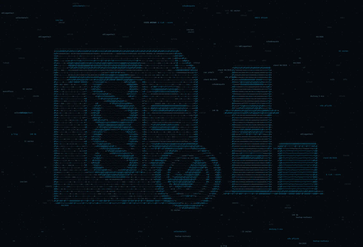ASCII-Grafik: ein Dokument mit Paragrafzeichen und Stempel &mdash; Titelbild zum Downloadbereich