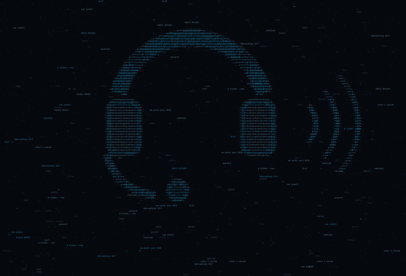 ASCII-Grafik: ein Headset am Arbeitsplatz — Titelbild zum Thema IT-Hilfe, wenn Sie sie brauchen