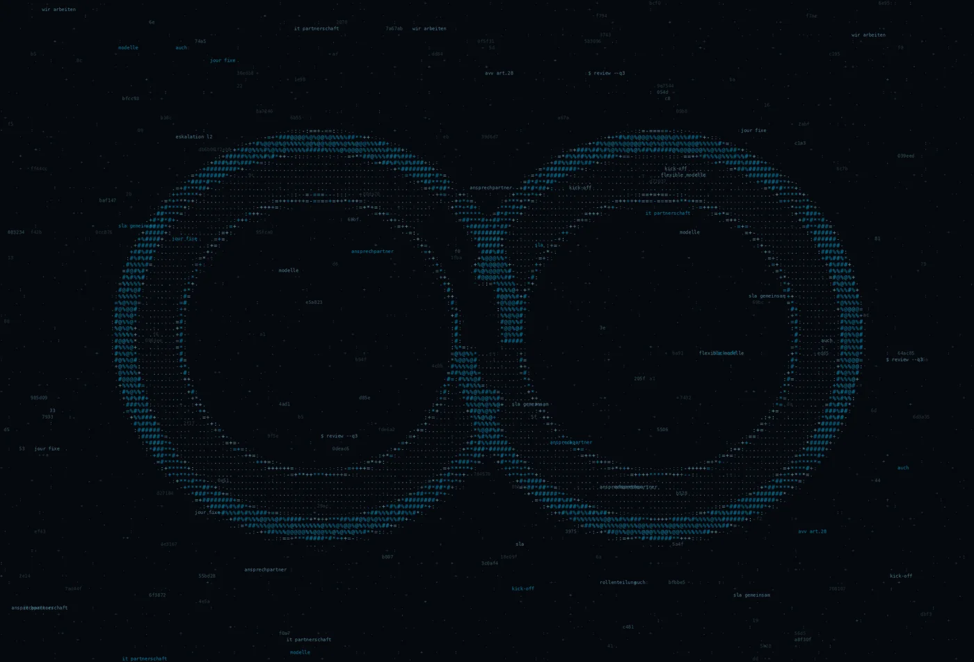 ASCII-Grafik: zwei ineinandergreifende Ringe — Titelbild zum Thema IT-Partnerschaft