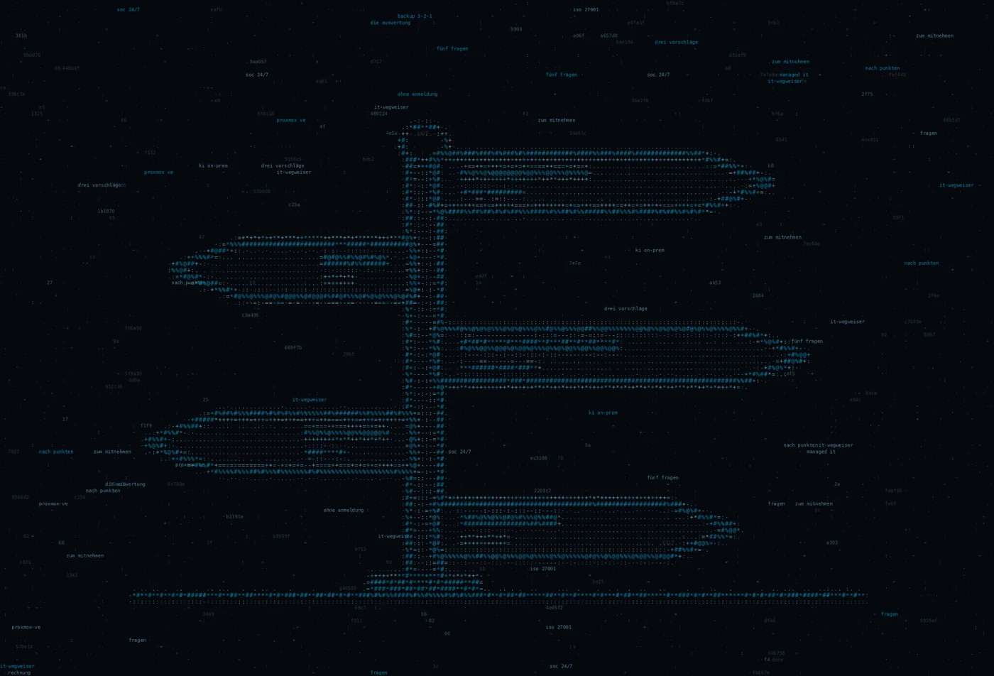 ASCII-Grafik: ein Wegweiser mit mehreren Richtungen — Titelbild zur IT-Bedarfsanalyse