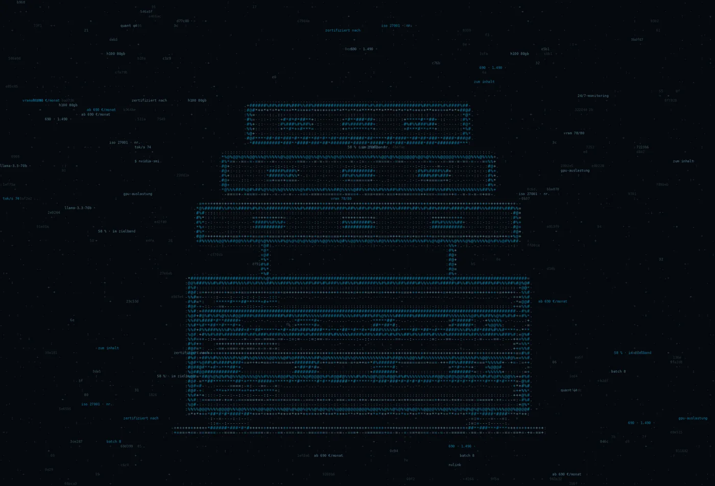 ASCII-Grafik: ein Serverschrank mit zwei hervorgehobenen Recheneinschueben und drei gestapelten Schichtplatten darueber — Titelbild zum Thema Deployen kann jeder. Betreiben ist das Geschäft