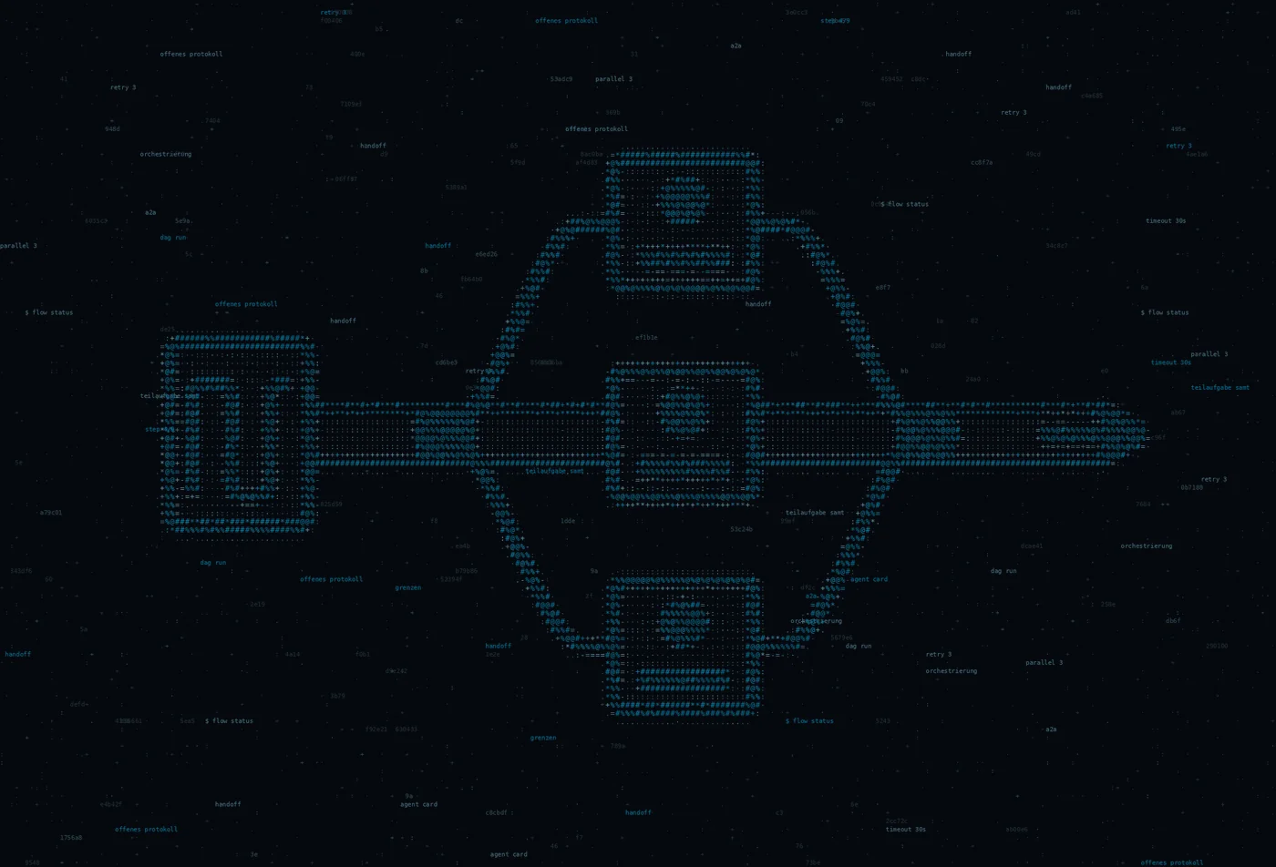 ASCII-Grafik: eine waagerechte Steuerspur, von der zwei Bahnen abzweigen und wieder zusammenlaufen, mit drei Kaesten darauf — Titelbild zum Thema Ein Agent ist selten die richtige Antwort