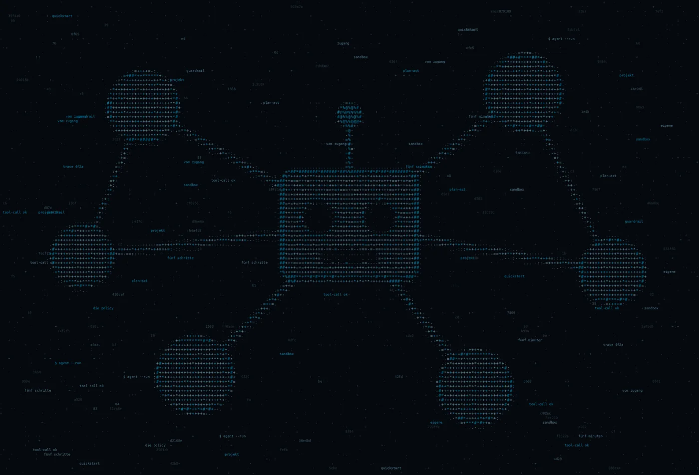 ASCII-Grafik: ein Agentensymbol — Titelbild zum Thema In fünf Minuten zum ersten Agenten-Lauf