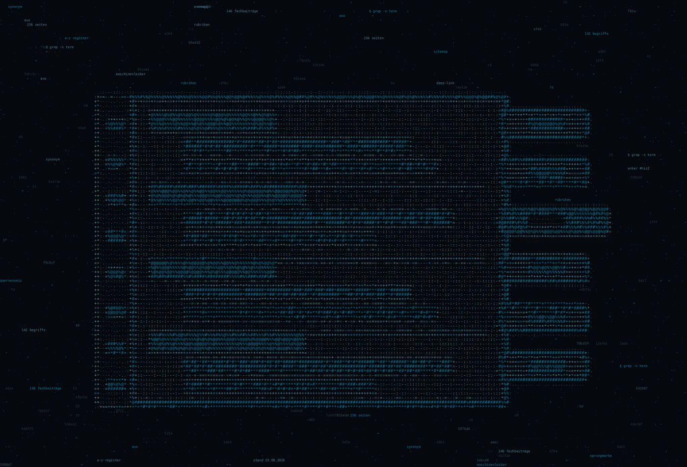 ASCII-Grafik: verzweigte Struktur — Titelbild zur Sitemap