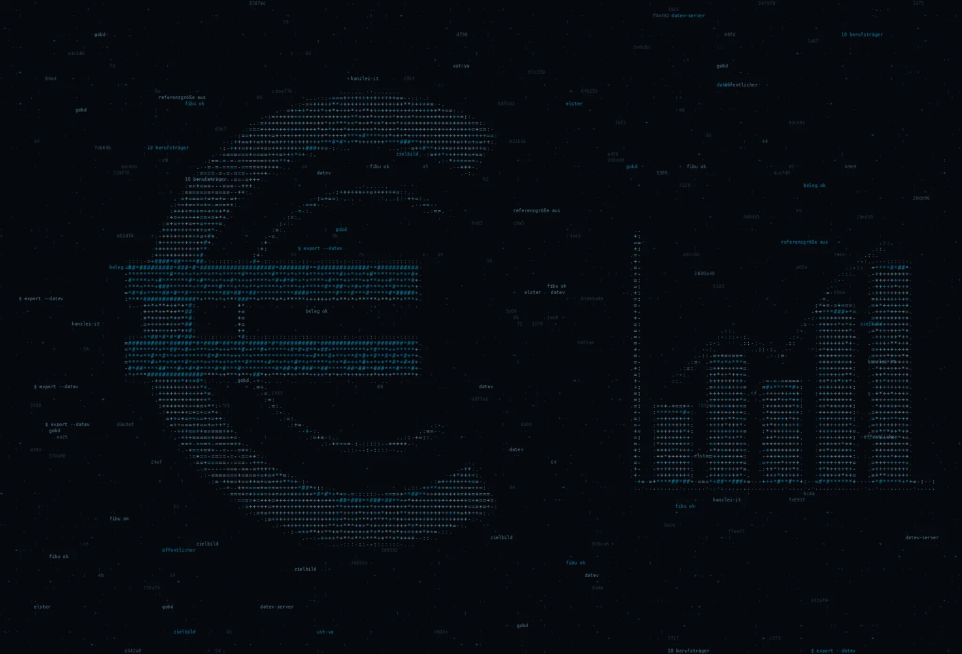 ASCII-Grafik: ein Eurozeichen — Titelbild zum Thema IT-Infrastruktur für Steuerkanzleien — DATEV-nah, GoBD-sauber, regional