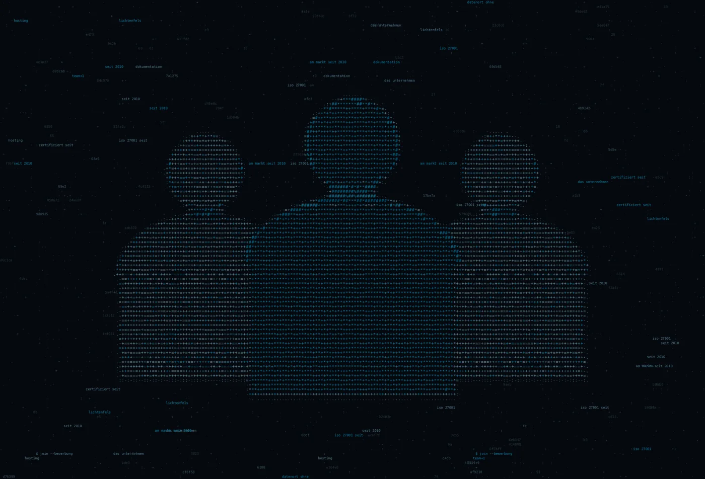 ASCII-Grafik: eine Gruppe von Personen — Titelbild zum Thema Über uns — Ihr IT-Dienstleister aus Oberfranken