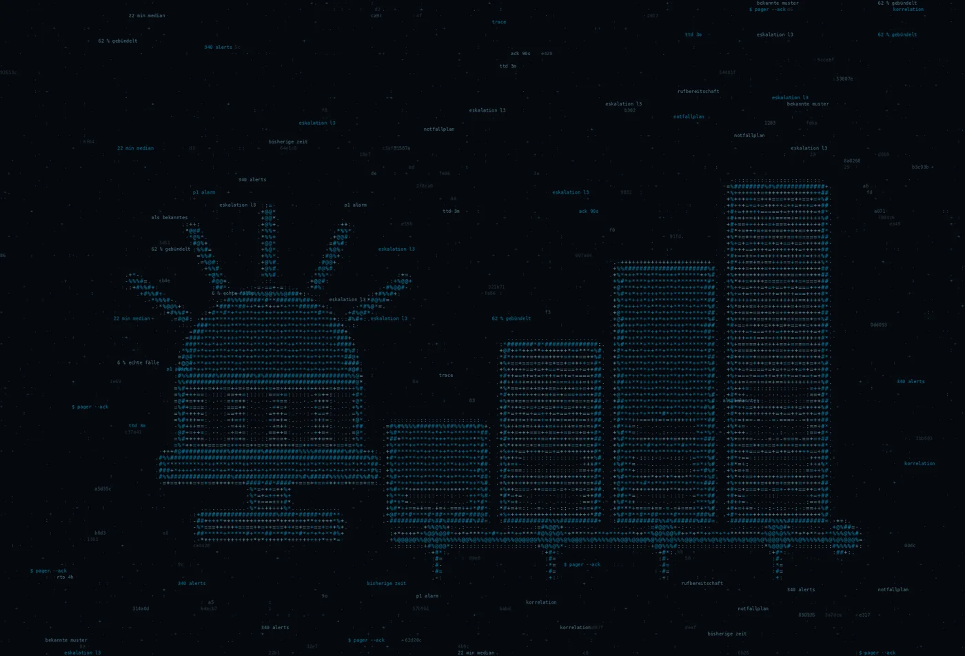 ASCII-Grafik: eine Sirene neben einer ansteigenden Zeitachse — Titelbild zum Thema Incident Response mit Freigabe