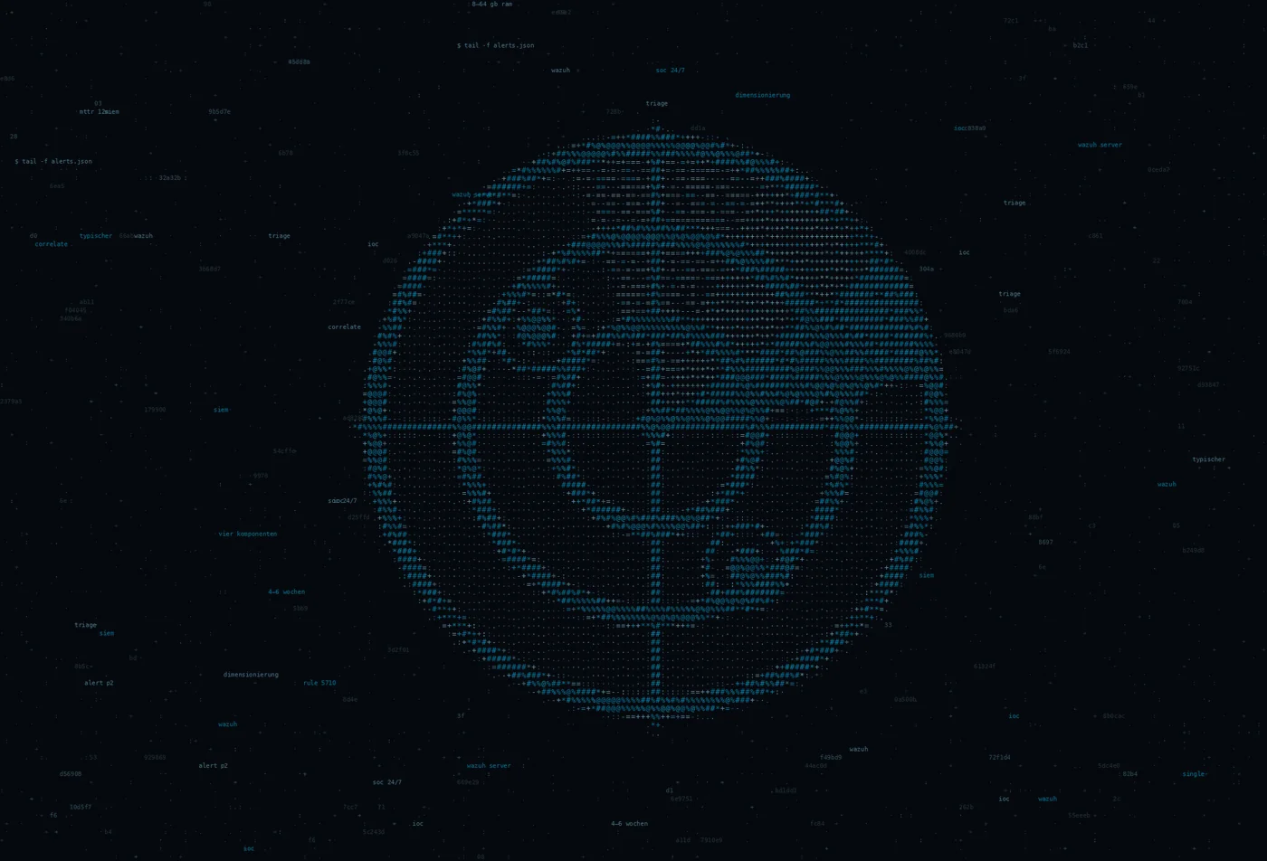 ASCII-Grafik: ein Radarschirm — Titelbild zum Thema Wazuh SIEM Implementierung & Architektur